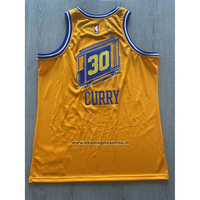 Maglia Golden State Warriors Stephen Curry #30 Mitchell & Ness 2019-20 Giallo